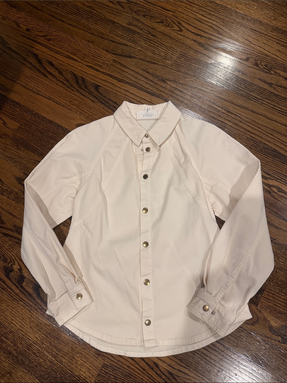 ba&sh Cream Snap-Front Casual Button-Down Shirt
